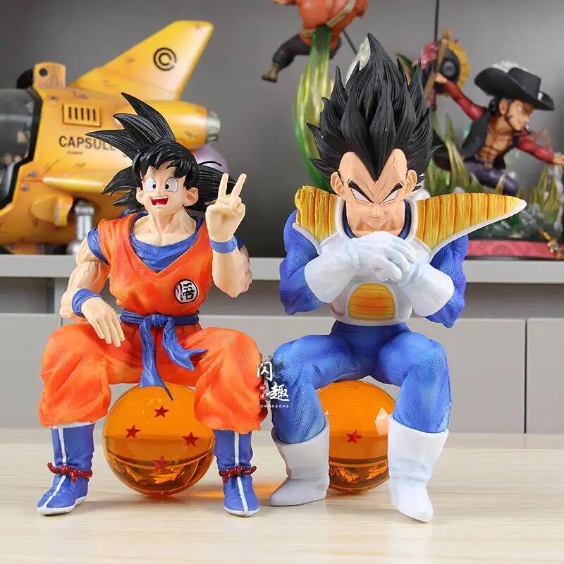 Figura de acción de Dragon Ball Son Goku Vegeta sentado, estatua coleccionable de Pvc, decoración del hogar, adorno, regalo de cumpleaños para fanáticos del Anime