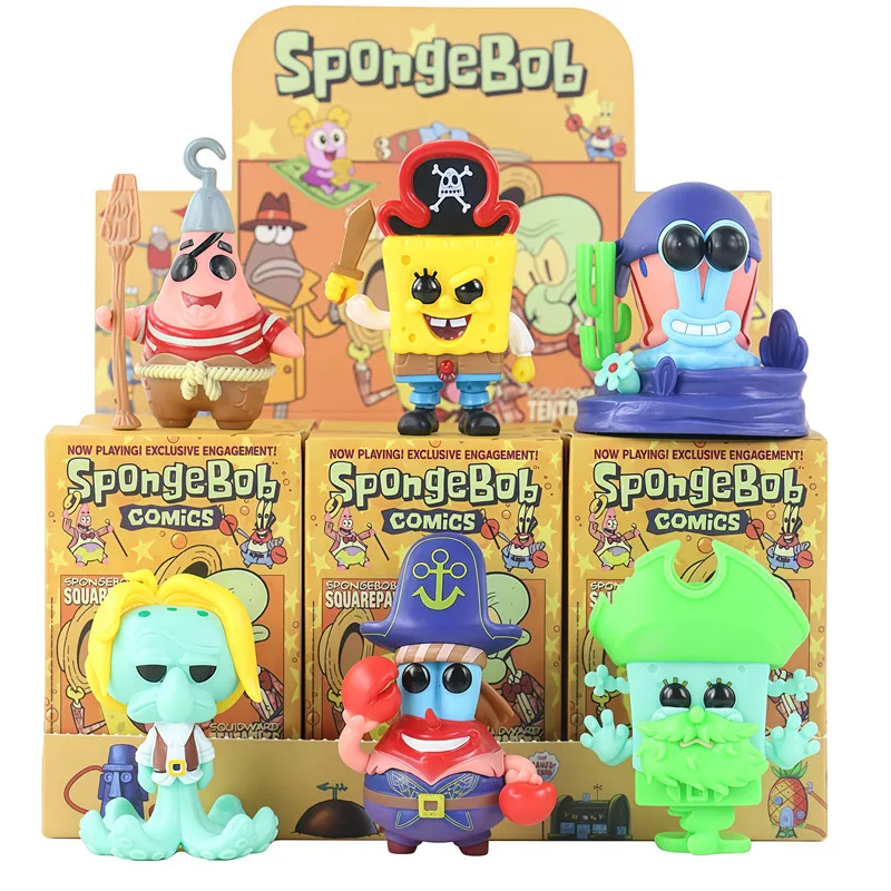 Spongebob Patrick Star Squidward Tentacles Leckerer Krabbenburger Anime-Figuren-Sammlung Modellpuppen Blindbox-Spielzeug Geburtstagsgeschenk – Detail 5