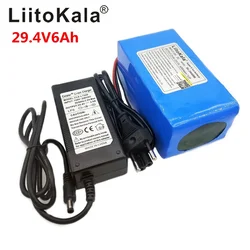 LiitoKala 24V 6Ah 7S3P 18650 Lithium Ion Battery 29.4V 6000mAh For Electric Bicycle