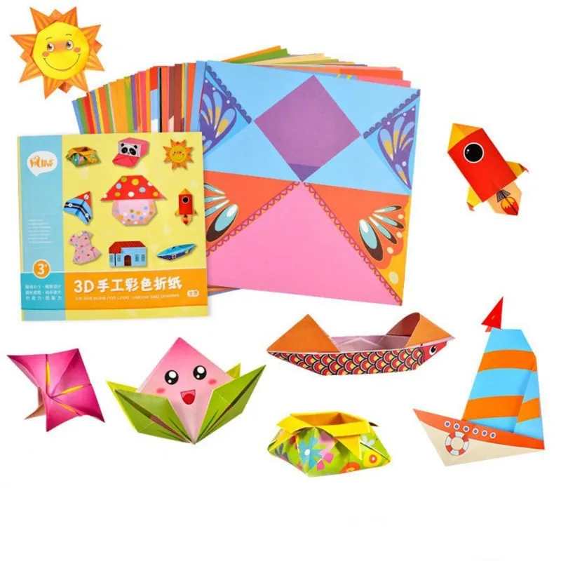 1Set  DIY Kids Craft Toy 3D Cartoon Animal Origami Handcraft Paper Art Learning Educational Toys for Children