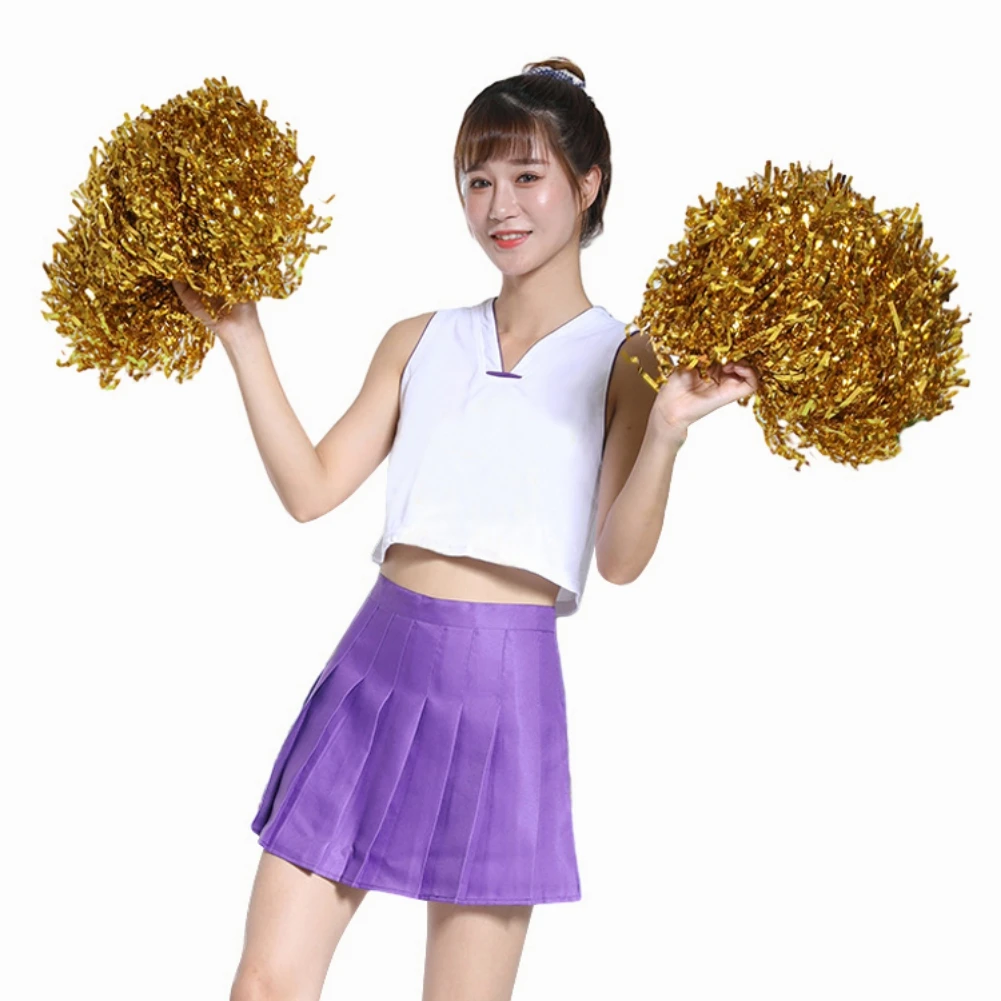 

Women Upgraded Version of Hand Flowers Smooth Plastic Handle Various Competitions Cheerleading Pom Poms