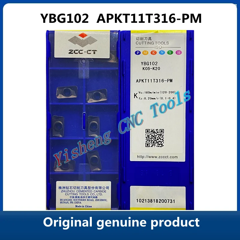 Free Shipping Original ZCC CT YBG102 YBG202  APKT11T316-PM YBG302 YBM251 Milling Cutter Inserts CNC cutting tools