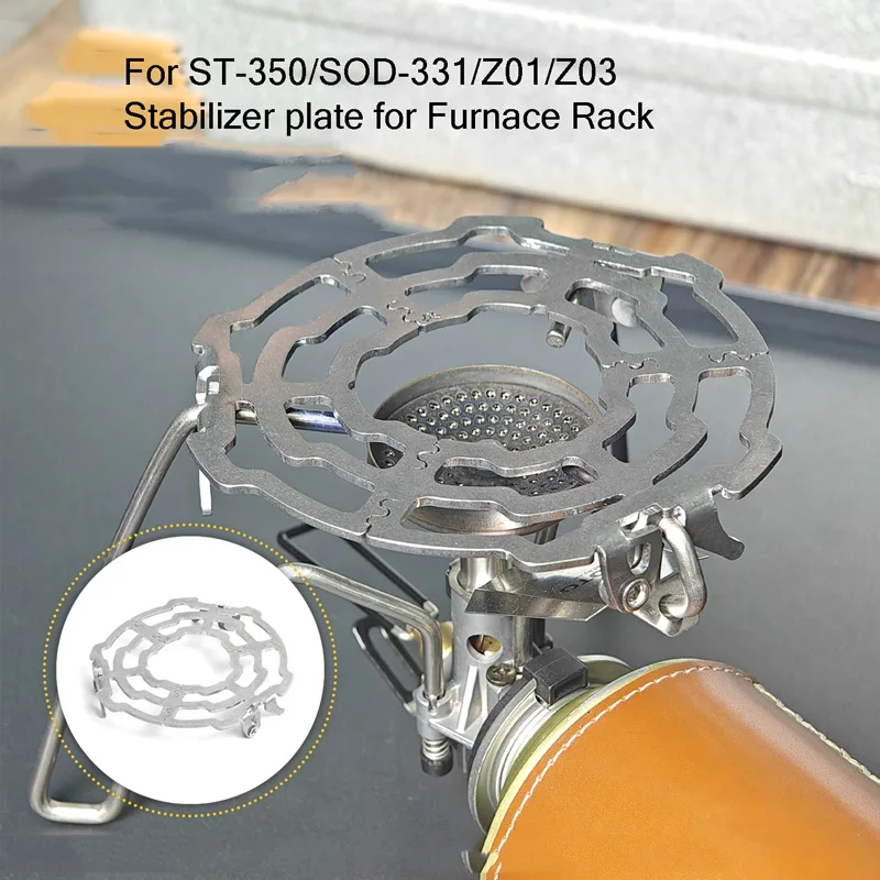 

Camping Gas Burner Heat Transfer Plate Outdoor Stainless Steel Stove Holder ST-350 Portable Fixing Rack for Z01/Z03/SOD-331