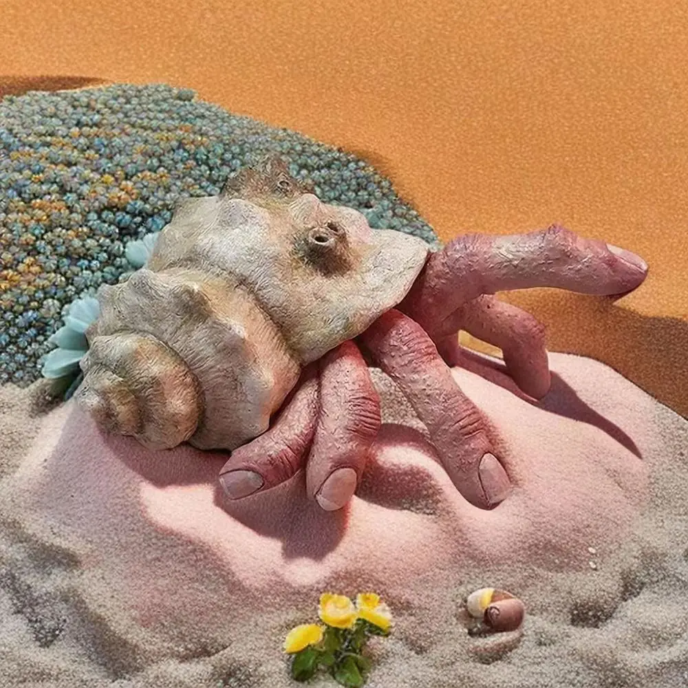 

Realistic Resin Finger Crab Conch Shell Simulation Parasitic Finger Crab Colorful Snail Hermit Crab Toys Landscaping Decoration