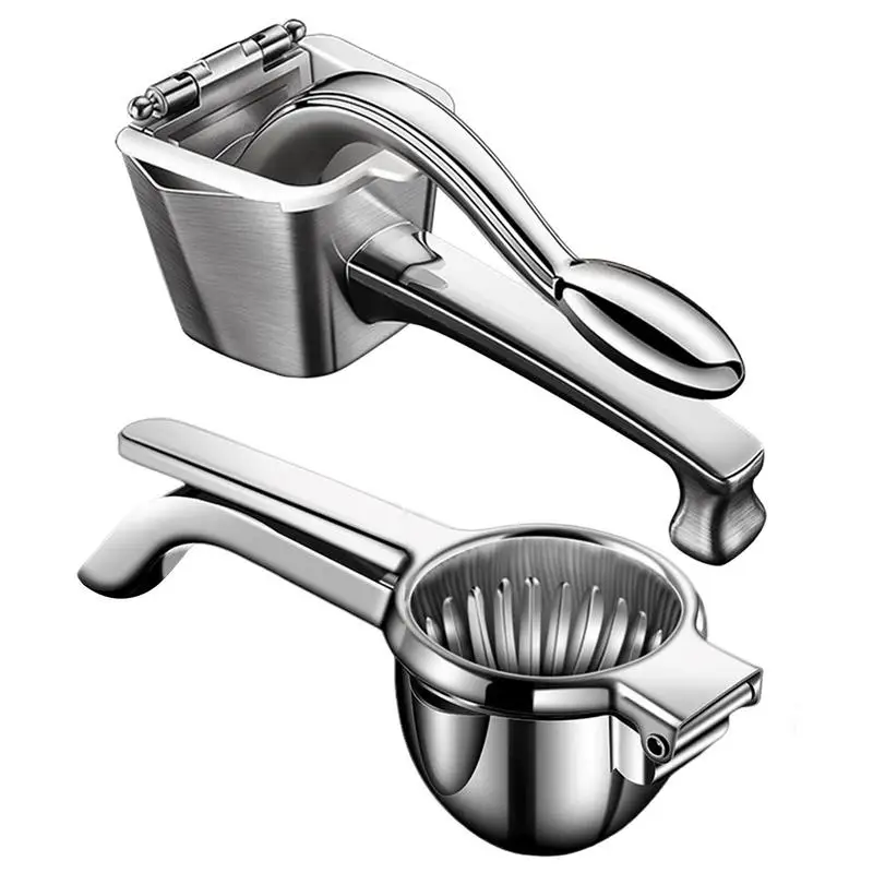 lemon Squeezer Stainless Steel Manual Juicer 600ml Large Capacity Citrus Press Juicer with Removable Handle for Lime Orange