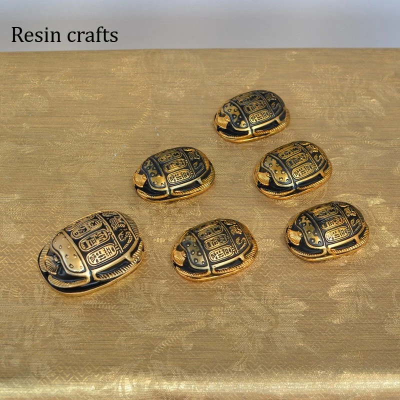 

1Pc Small Egyptian Scarab Statue Ancient Beetle Sculpture Resin Craft Ornament Wealth Animal Rebirth Decor