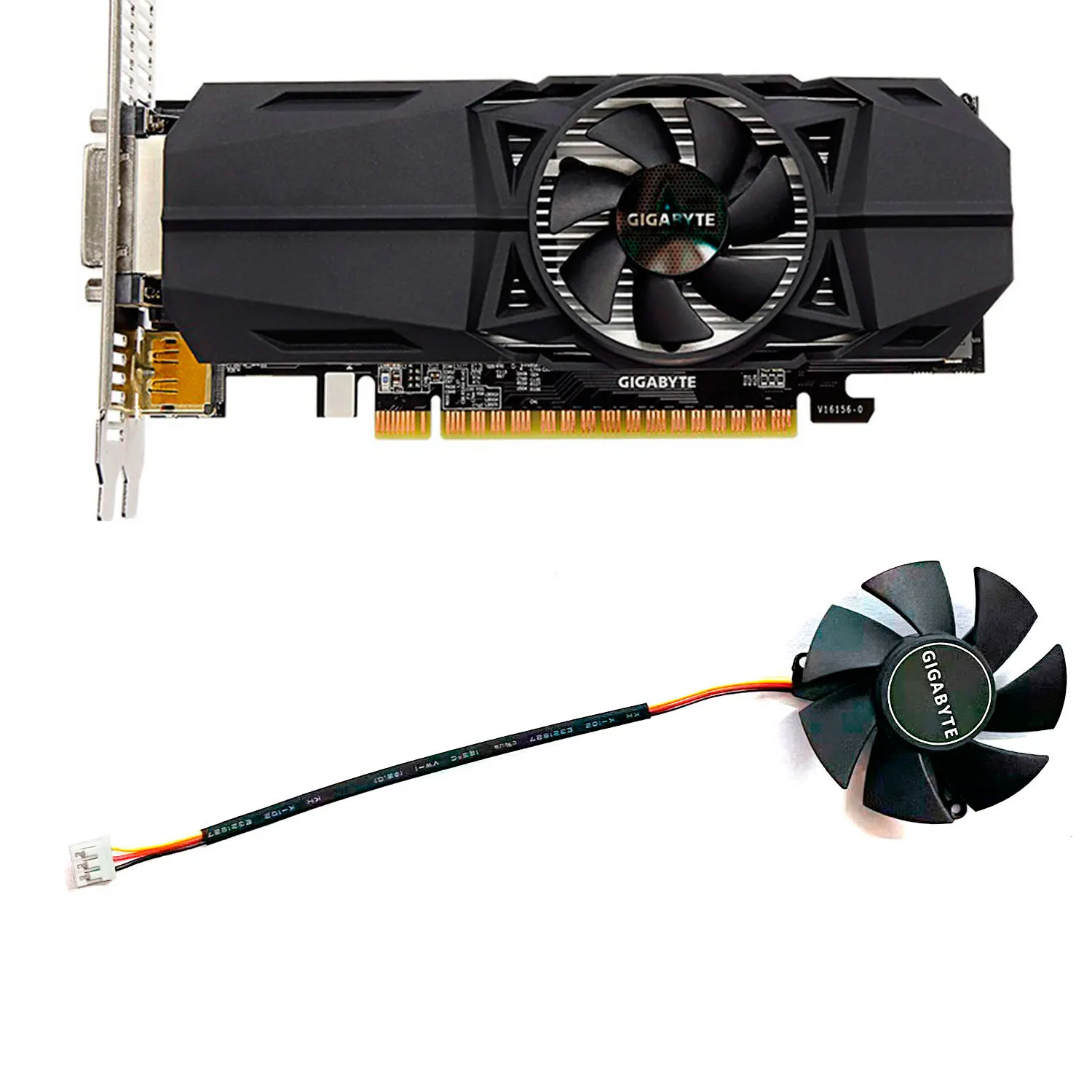 Suitable for Gigabyte GTX 1030 1050 1050Ti OC Thin 750 Ti graphics card cooling fan FS1250-S2053A 47mm DC12V 0.19A 3Pin