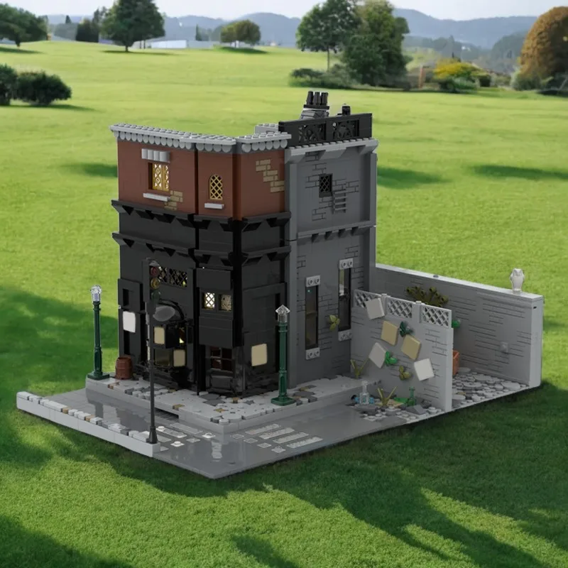 

1883 шт. Moc Гарринг Поттерс, дырявый котел, диагон, аллея, сцена, здание, сделай сам, модель, строительные блоки, волшебный мир, игрушка