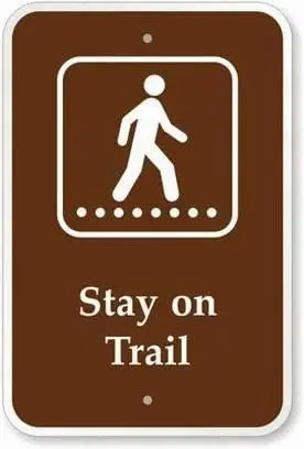 PaBoe Stay On Trail Sign Tin Signs  Outdoor Decors-aluminum