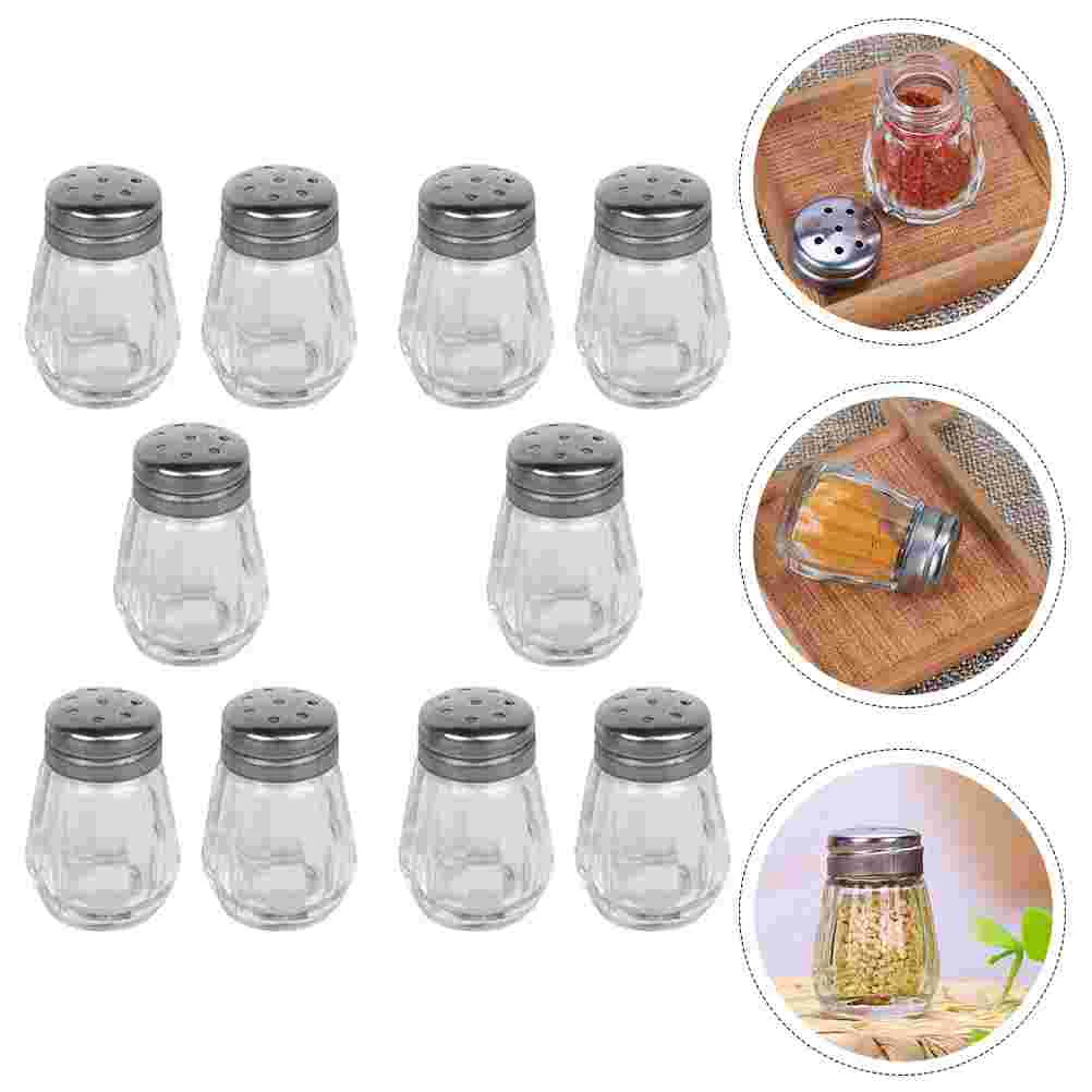 

10 Pcs Mini Spice Jar Storage Bottle Salt Shaker Seasoning BBQ Pepper Kitchen Gadget Container Glass Mason