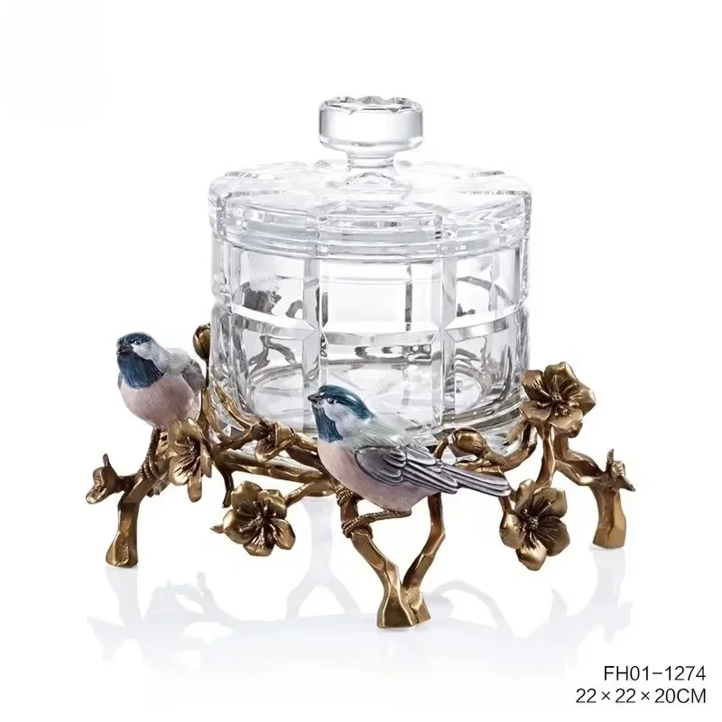 clear  box crystal glass sugar bowl european style light luxury candy cup transparent jewelry box