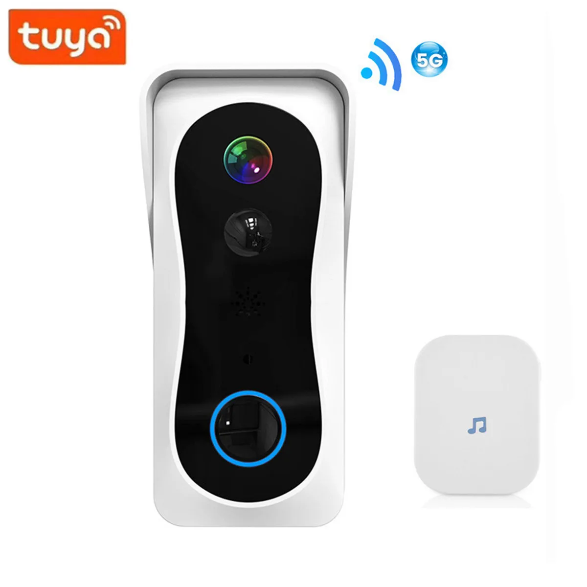 

2MP 1080P 2.4G& 5G WIFI Tuya Battery Power WIFI IP Doorbell Visual Video Door Phone Long Time Standby Door Entry Peephole Viewer