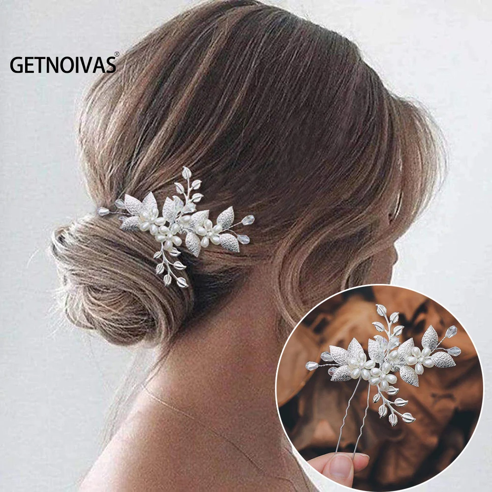 Peines de pelo de boda en forma de U, pinzas para el cabello de perlas, accesorios para la cabeza, adornos de joyería, tocado nupcial, herramientas