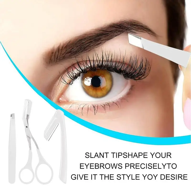 3PCS Eyebrow Trimmer ผู้หญิง Eyebrow Trimmer ผู้หญิงเครื่องกําจัดขนบนใบหน้า Eyebrow Hair Remover สแตนเลสสตีลคิ้วสําหรับเครื่องมือความงาม