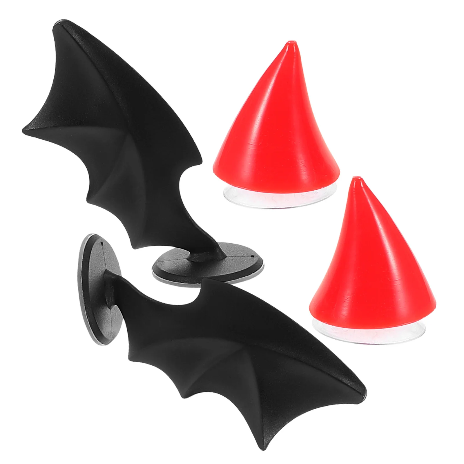 

4Pcs Decoration Devil Horns and Wings Suction Cup Motorbike Bicycle Accessories Stylish Edgy Design for Motorcycle