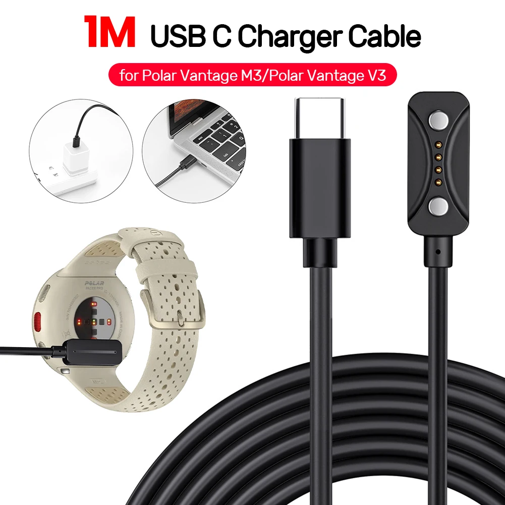 

USB C Charging Cable Cord 1M Portable Power Adapter Replacement Smart Watch Charging Cable for Polar Vantage M3/Polar Vantage V3