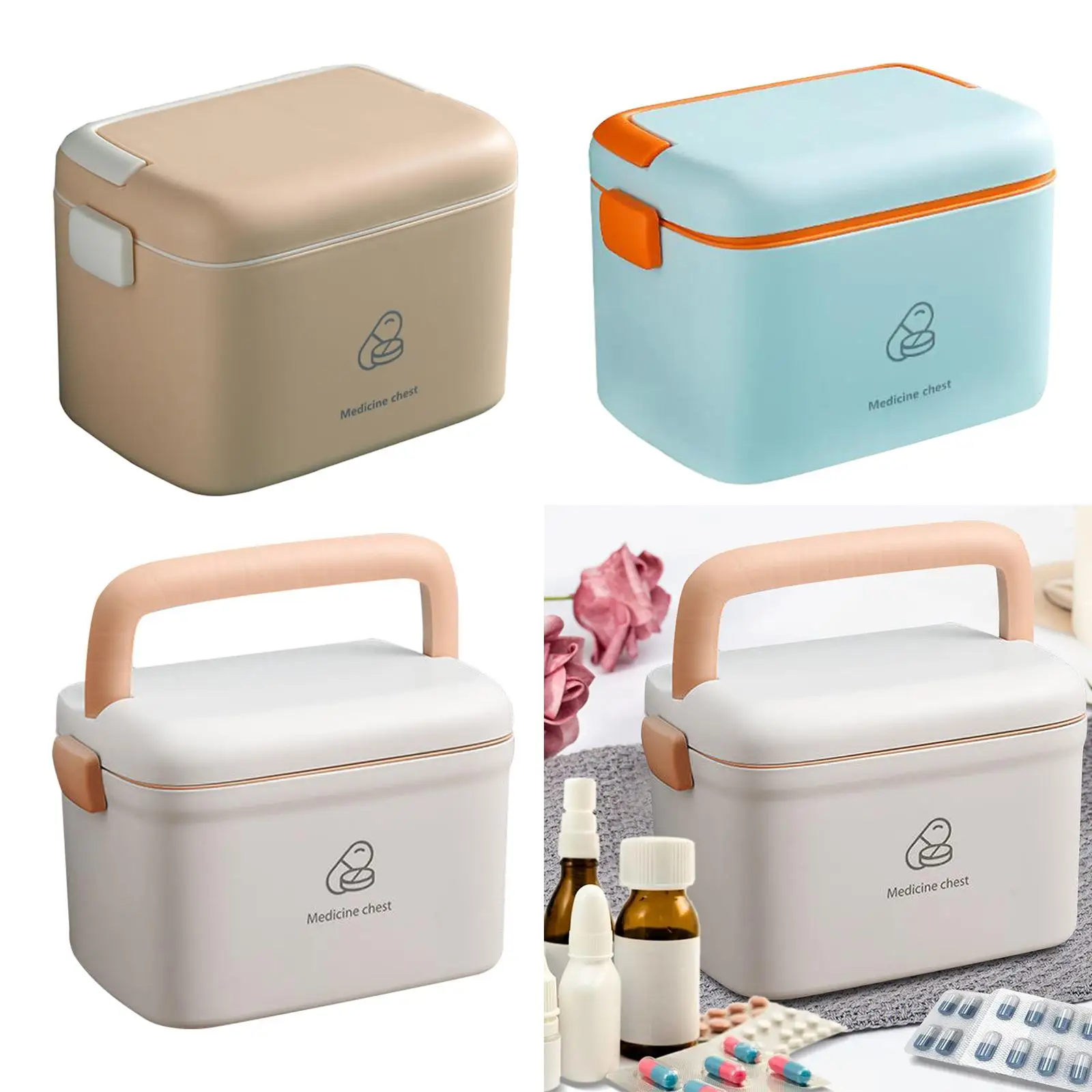 Multipurpose Storage Box Case Double Layer Decoration Organizer Container Organizing Bin for Living Room Bathroom Countertop