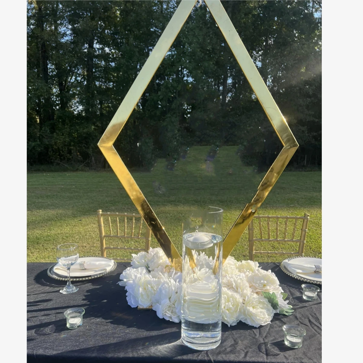 

5pcs/10pcs)Metal Geometric Vases Wedding Centerpieces Gold Arch Flower Stand Decoration for Wedding Table