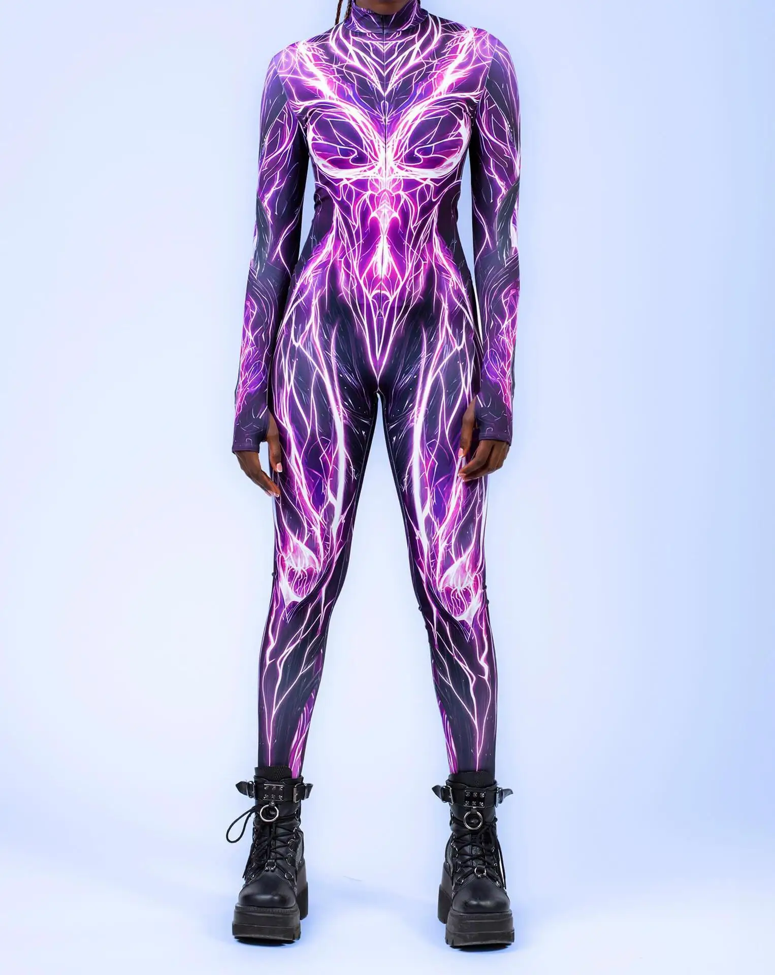 Bunte Punk-Regenbogen-Bodysuits für Halloween, Feiertagspartys, Cosplay, Elastisches Kostüm, Jumpsuit, Romper, Damen-Aerial-Yoga-Anzug, Zentai – Detail 16