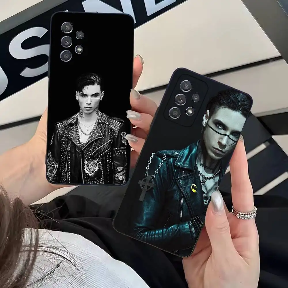 Capa de telefone Cool A-Andy-ys Biersack-ks para Samsung Galaxy A13,21s,22,31,32,52,53,71,80,A91 Soft Black Shell