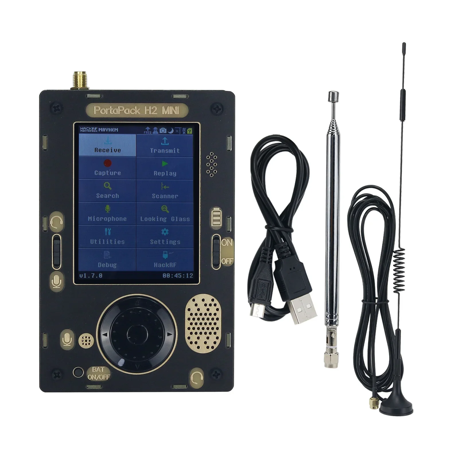 

Portapack H2 Mini + HackRF One R9 V1.9.1 SDR Radio Receiver Software Defined Radio with 2 Antennas