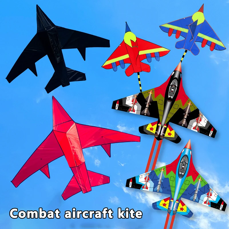 1.5m/1.65m/1.95m Simulation Airplane Kite Long Tail Adult Children Kite Breeze Easy To Fly