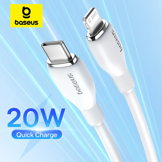 Kabel Baseus TPE 20W USB C do IPhone 14 13 12 11 Pro Max XS kabel do szybkiego ładowania typu C do przewodu z datą oświetlenia dla iPad Macbook