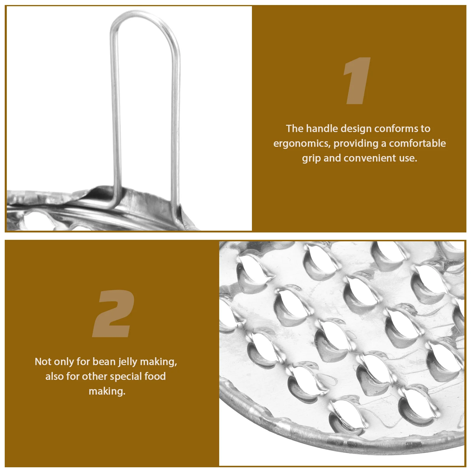 2Pcs Cold Noodle Scraper Stainless Steel Reusable Food Scraping Tool for Bean Jelly Making Kitchen Cooking Essential
