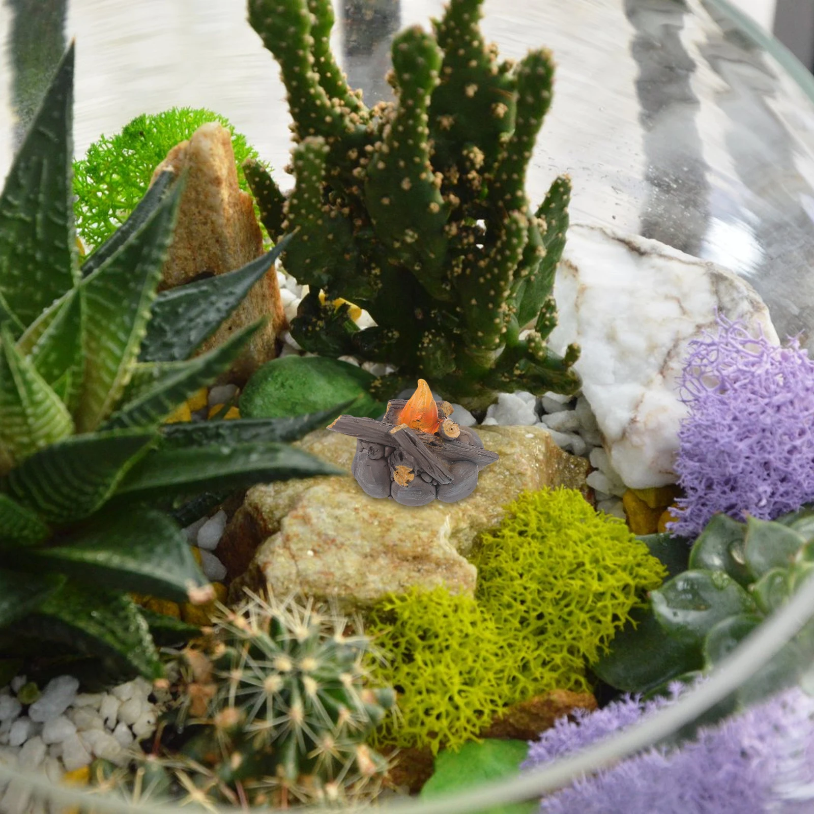 

Micro Landscape Ornament Fake Fire Flame Artificial Decoration Resin Crafts Iron Flames