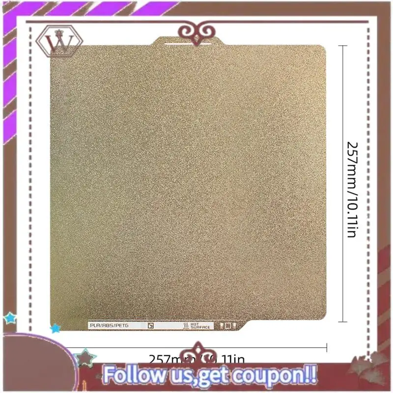 ABBG-For Bambu Lab X1 P1S P1P بناء لوحة PEI السرير الملمس مزدوج الوجهين الربيع الصلب 257X257mm للطابعة المختبر P1 ثلاثية الأبعاد سهلة الاستخدام