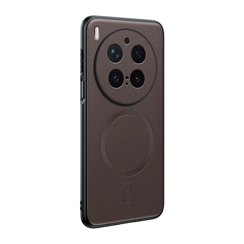 Für VIVO X300 Pro: Magnetische Schutzhülle aus Leder, Anti-Fingerabdruck, rutschfest, aus PC+TPU. – Detail 4