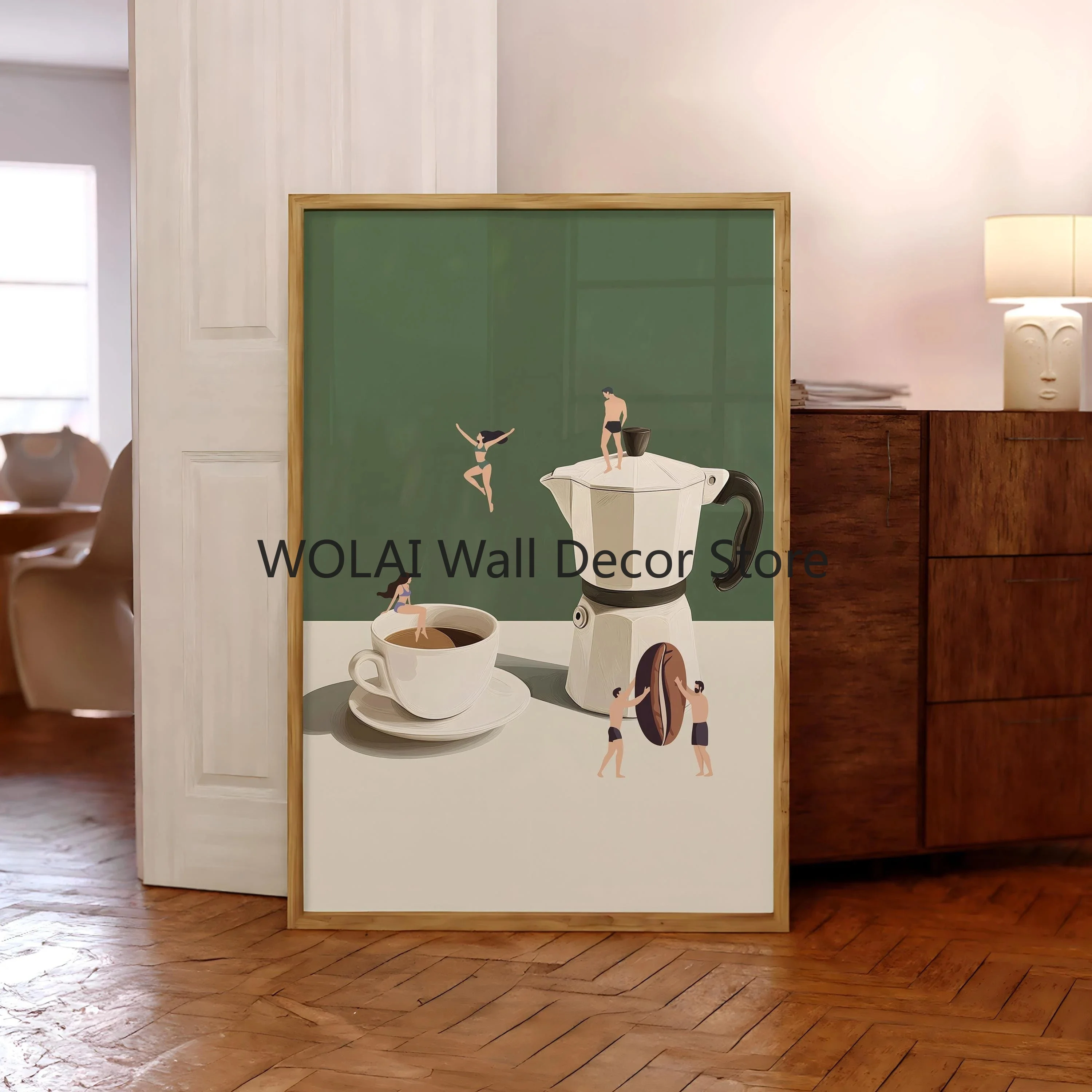 Coffee Diver Canvas Poster More Espresso Lessso Depresso Black Cat Kitchen Wall Art Prints for Modern Living Room Home Decor