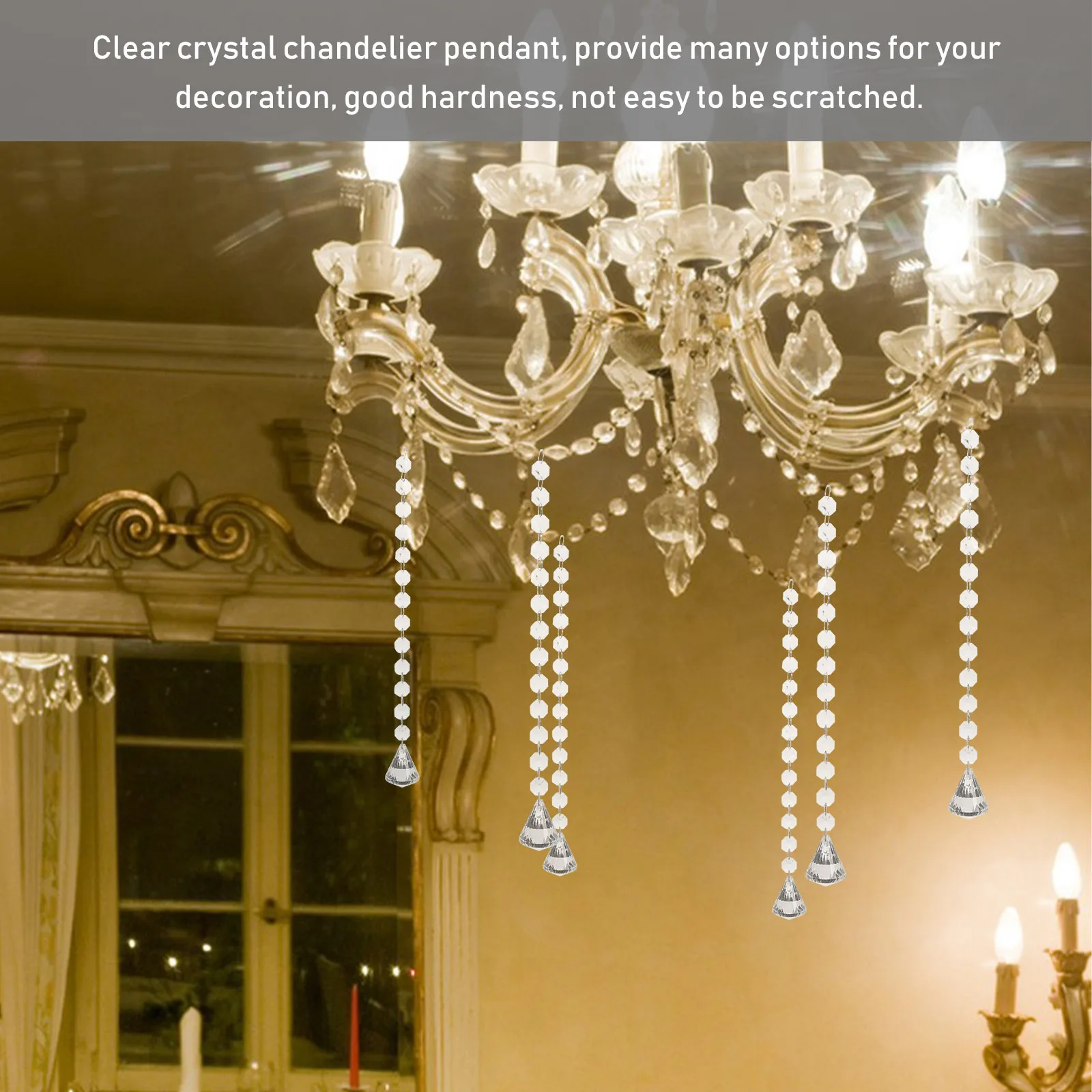 

Crystal Hanging Pendant Clear Crystal Decor for Lamp Ceiling Lights Wedding Anniversary Valentine Romantic Hanging Decoration