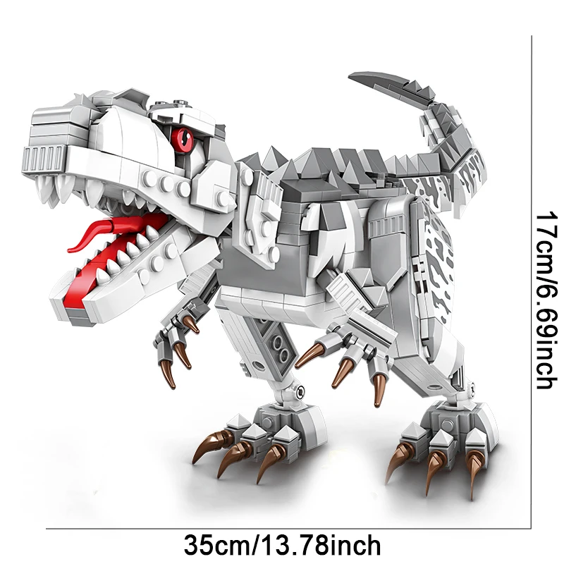 선사 시대 공룡 빌딩 블록 동물 건설 세트 T Rex 모델 STEM 교육 장난감 소년 어린이를위한 선물