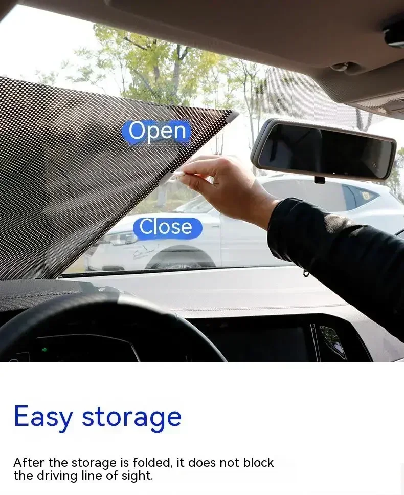 Car Window Telescopic Summer Protection Insulation Curtain Car Windshield Sunshade Roller Shutter Front and Rear Sunshade