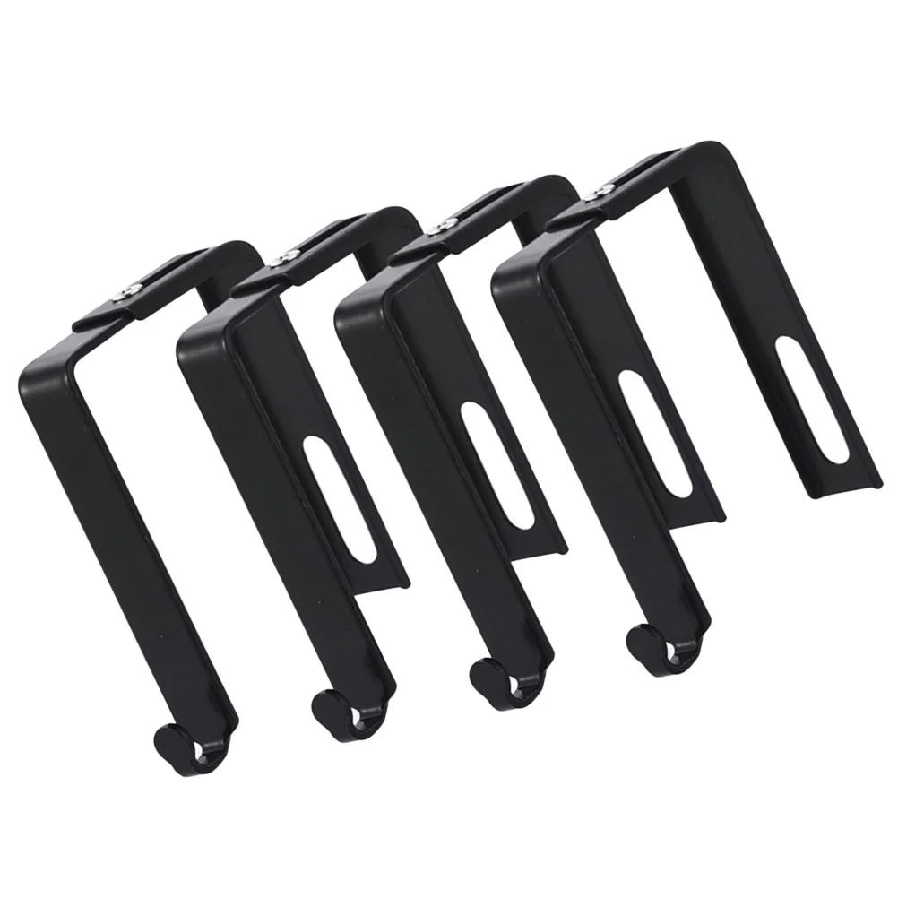 

4 Pcs Door Hooks Storage Hangers Adjustable Cubicle up over The Towel Rack Black Iron Office Clothes