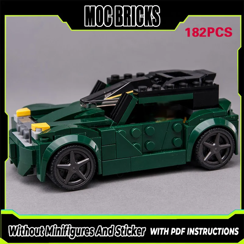 

Модель гоночного автомобиля MOC, конструктор из строительных блоков, темно-зеленый, модульная технология, подарки, праздничный набор для сборки, детские игрушки