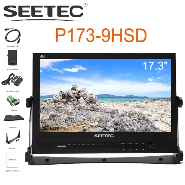 

SEETEC 17.3" Broadcast Monitor P173-9HSD IPS 3G-SDI HDMI 4K Aluminum Design LCD Monitor 1920x1080 for Cameras DSLR Movie Field