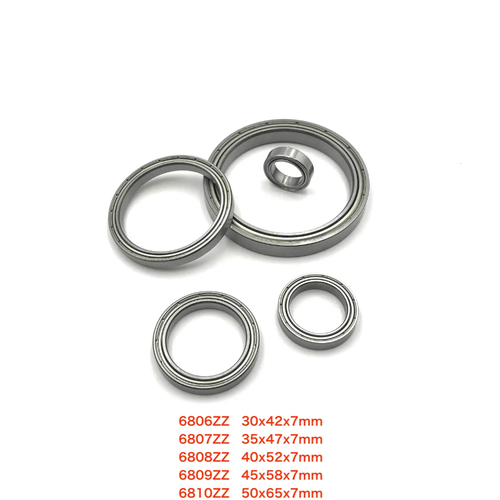 

7-15pcs/Lot 6806ZZ , 6807ZZ , 6808ZZ , 6809ZZ , 6810ZZ 2Z Metal Shield Thin Wall Deep Groove Ball Miniature Bearing