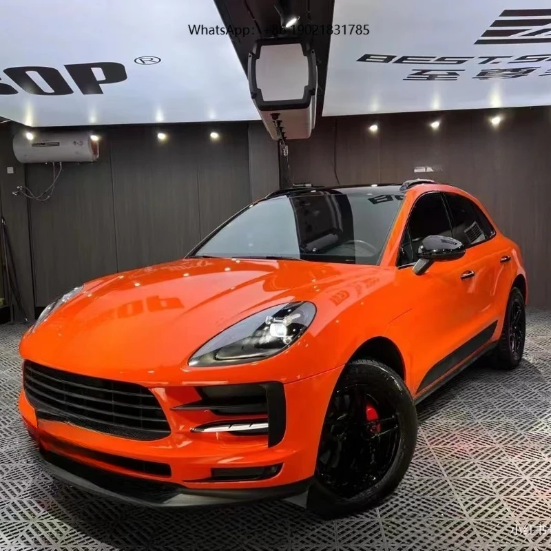 1.52*17m Orange Gloss Car Wrap Vinyl TPU Tangerine Color Car Wrapping Film Wholesale