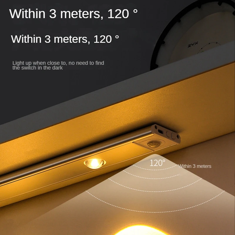 LED Cabinet Light Motion Sensor Dimmable USB Charging Human Body Induction For Bedroom Entrance