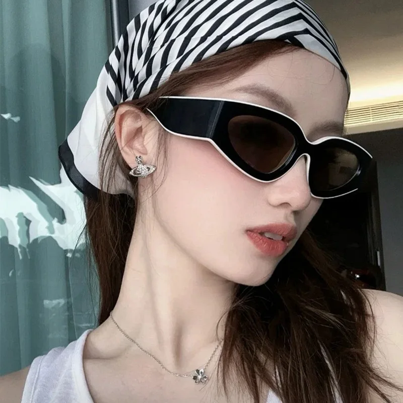 Neue Vintage Cat-Eye Sonnenbrille für Damen und Herren, Marken-Rundbrille, Ovale Sonnenbrille für Männer und Frauen – Detail 8