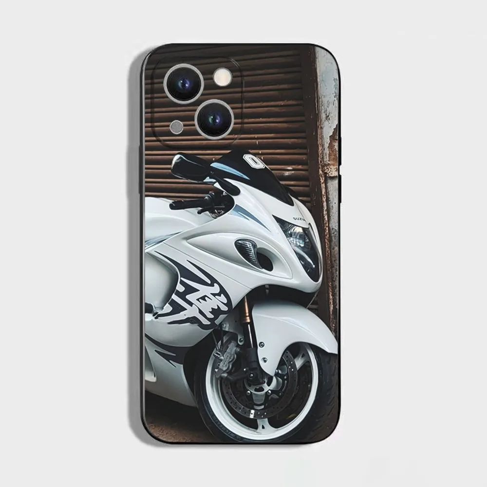 S-Suzuki H-Hayabusa GSX 1300R Handyhülle für iPhone 16,15,14,13,12,11 Plus,Pro Max,XS,X,XR,SE,Mini,8,7,Soft Silikon Schwarz Cover