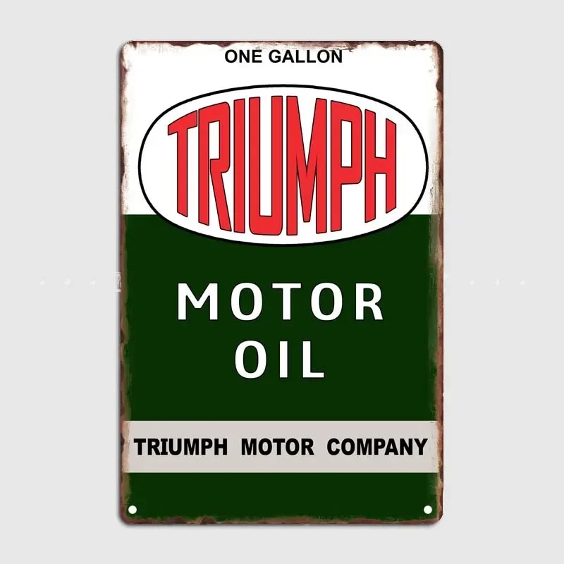 Triumph Motor Oil Sign Retro Metal Tin Signs Wall Decoration Art Mural Poster Room Decor Decoration for Home Garden Decorations