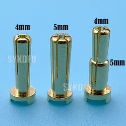 2/3/5Pcs For RC Car 4mm 5mm Banana Plugs Male Authentic Alotted aft Beveled Stable Current Part Gold Plating