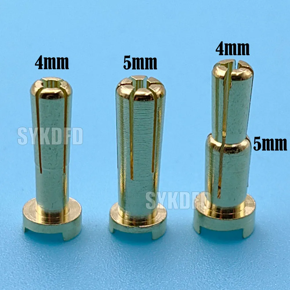 2/3/5Pcs For RC Car 4mm 5mm Banana Plugs Male Authentic Alotted aft Beveled Stable Current Part Gold Plating