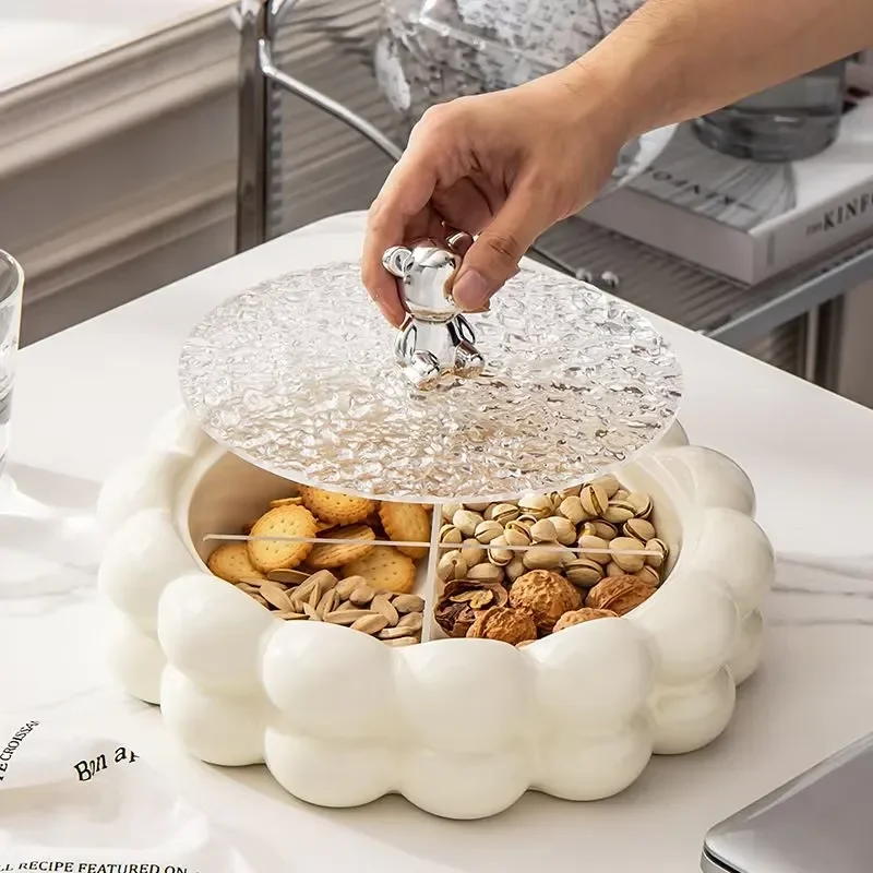 Luxury Ceramic Fruit Tray Lightweight Snack Plate for Living Room Coffee Table Modern Home Decor Dishware 2025 New Style High