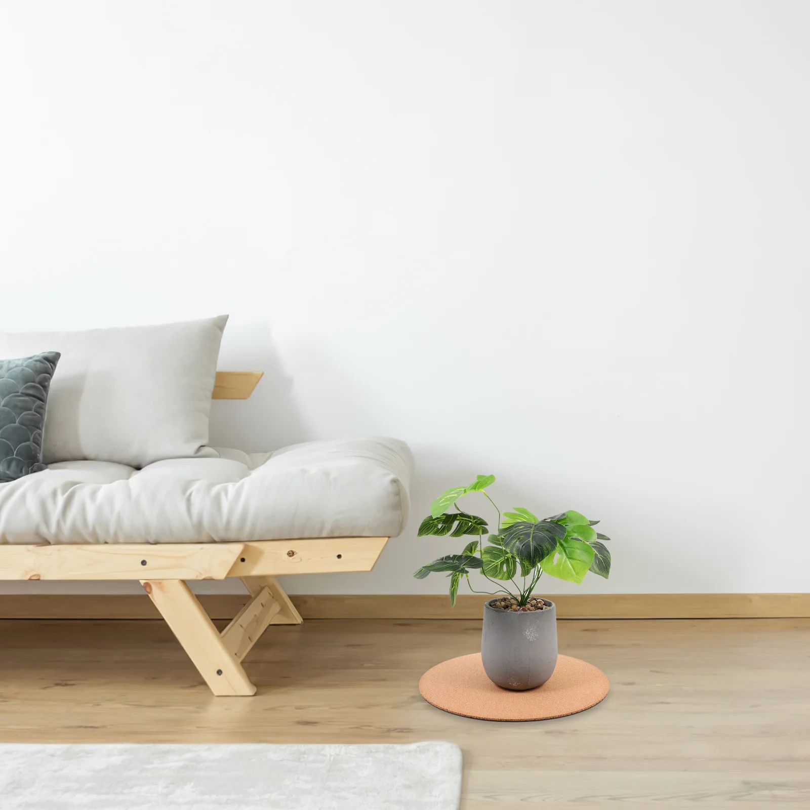 

2pcs Round Flower Pot Tray Cork Material Garden Plant Pad For Home Decor Protection Cushion Support Flowerpot Plate Pad Plant