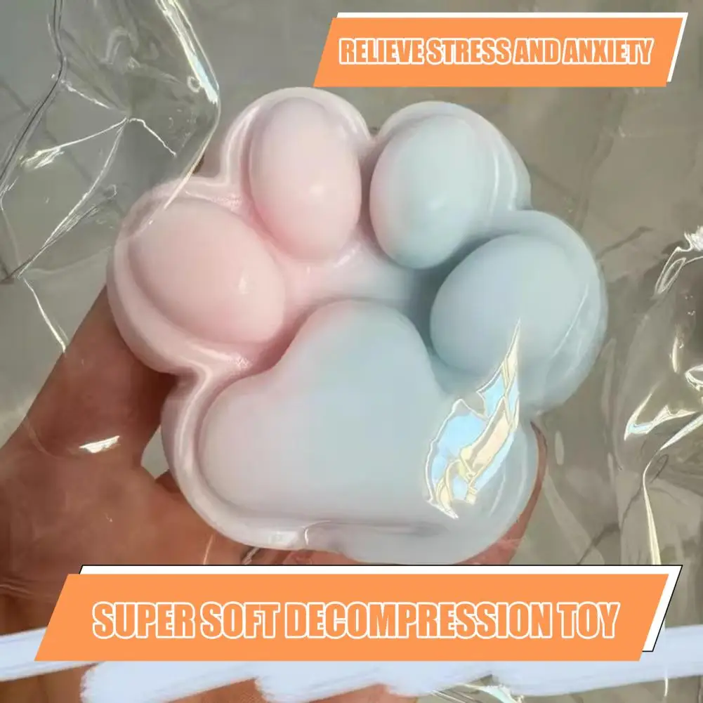 Colorful Paw Toy Cat Paw Stress Toy Colorful Cat Paw Squeeze Toy for Stress Relief Anxiety Soft Tpr Fidget for Kids for Anxiety