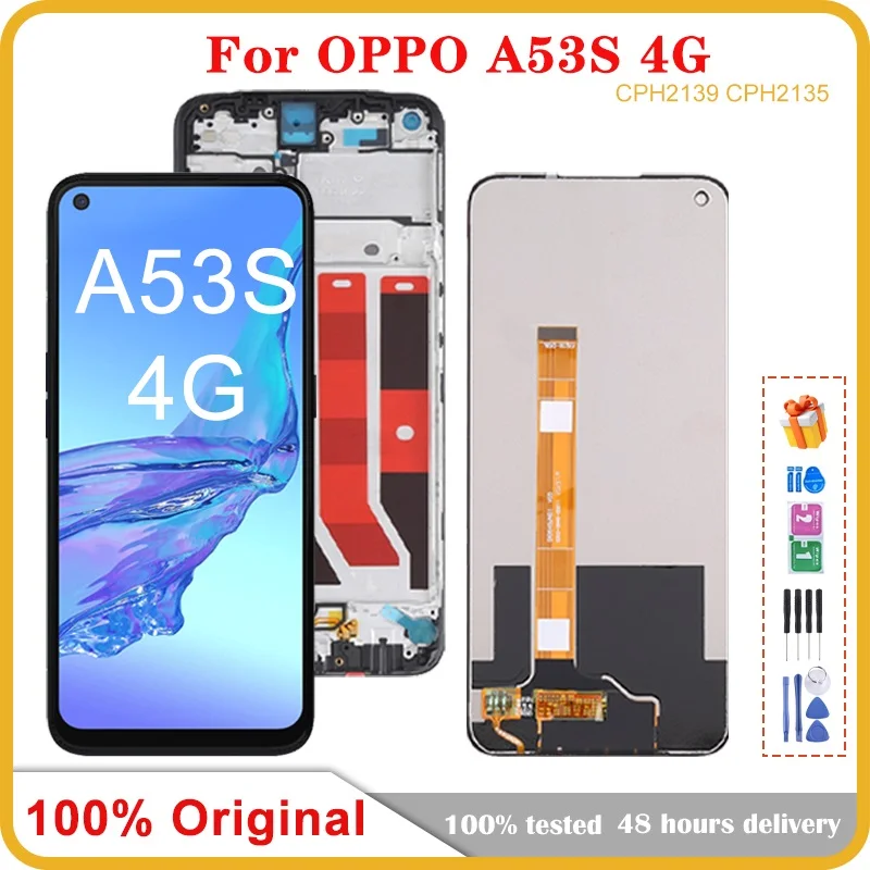 

6.5" Original LCD For Oppo A53s 4G CPH2139 CPH2135 LCD Touch Display Screen Digitizer For A53S Replacement /Frame Assembly